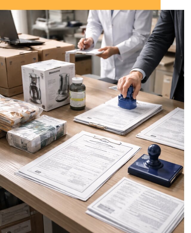 Сертификация импортных товаров от 12527 с таможенным сопровождением